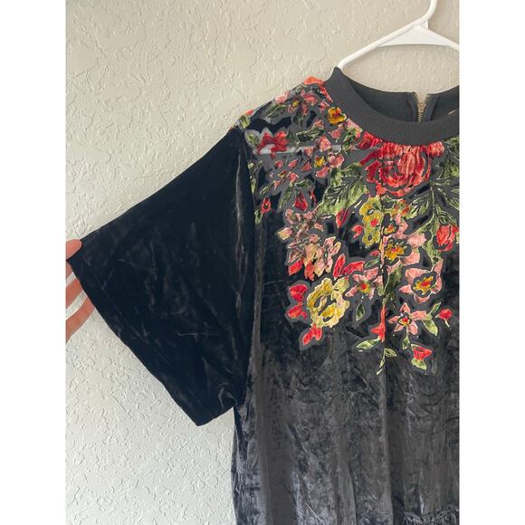 Free People Sweet Echoes Mini Dress twilight combo velour size medium - Picture 4 of 6